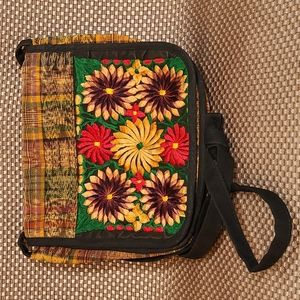 Vintage embroidered bag colorful cotton cross-body